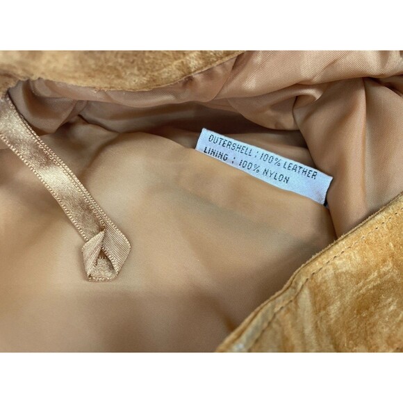 VTG 90s Suede Retro Boho Coachella Indie Knee Length Pencil Staple Chic Skirt 24 - Picture 7 of 12